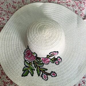 Foldable Summer Sun Hat Wide Brim Fedora Sun Beach hat Pearl
